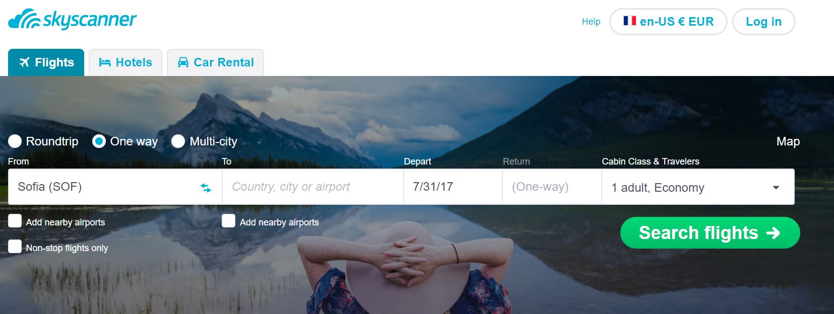 Skyscanner everywhere search